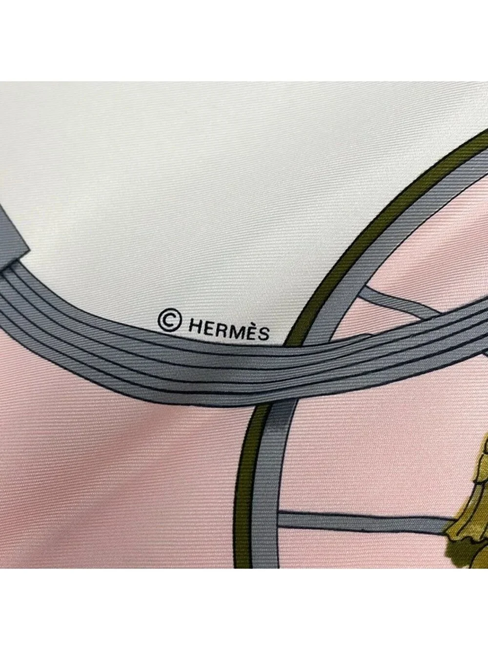★SOLD★ Hermes Scarf Carre 90 Pink Gray Multi Springs - Picture 2 of 5